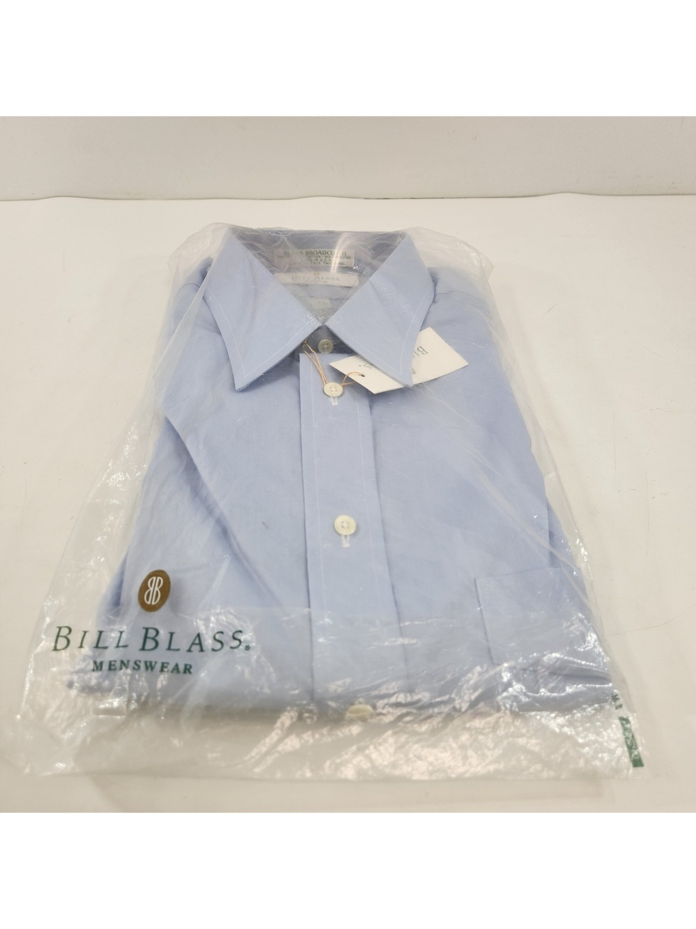 Vintage Bill Blass Mens Dress Shirt Size 16 1/2 (34/35) Baby Blue New Old Stock - Picture 8 of 9